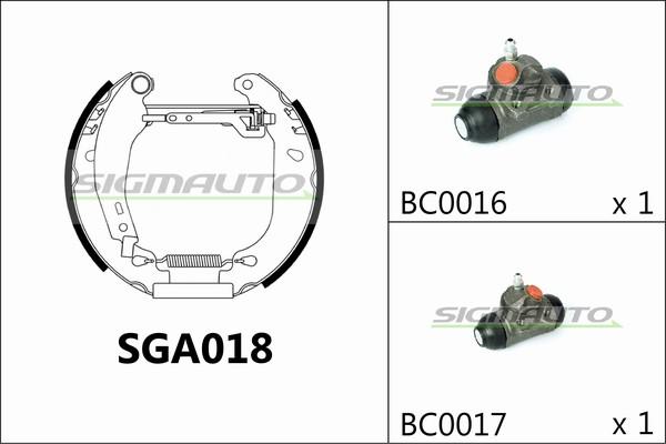 SIGMAUTO SGA018 - Əyləc Başlığı Dəsti furqanavto.az