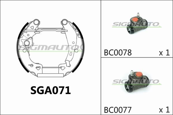 SIGMAUTO SGA071 - Əyləc Başlığı Dəsti furqanavto.az