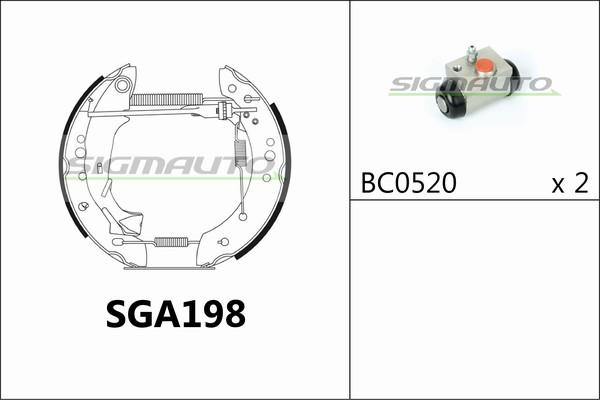 SIGMAUTO SGA198 - Əyləc Başlığı Dəsti furqanavto.az