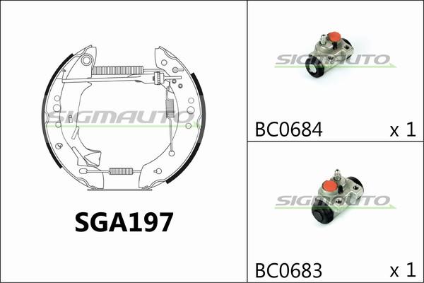 SIGMAUTO SGA197 - Əyləc Başlığı Dəsti furqanavto.az