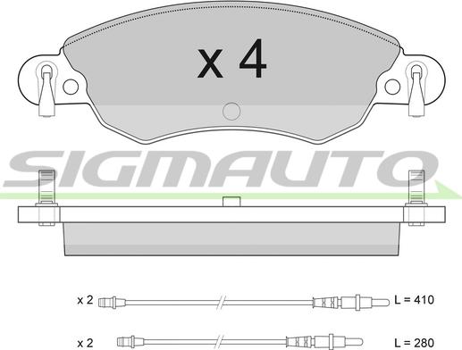 SIGMAUTO SPA940 - Əyləc altlığı dəsti, əyləc diski furqanavto.az