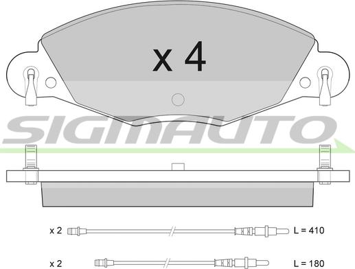 SIGMAUTO SPA937 - Əyləc altlığı dəsti, əyləc diski furqanavto.az