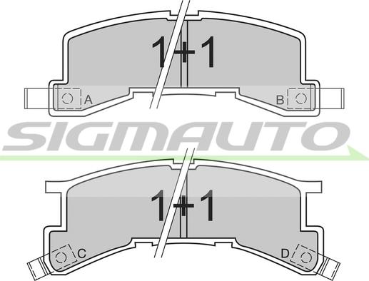 SIGMAUTO SPA404 - Əyləc altlığı dəsti, əyləc diski furqanavto.az