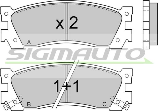 SIGMAUTO SPA422 - Əyləc altlığı dəsti, əyləc diski furqanavto.az