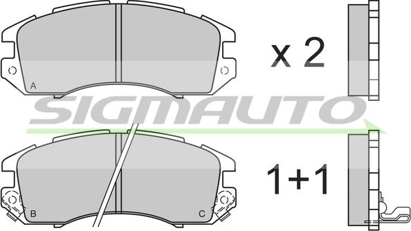 SIGMAUTO SPA535 - Əyləc altlığı dəsti, əyləc diski furqanavto.az