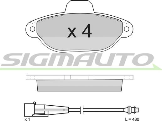 SIGMAUTO SPA626 - Əyləc altlığı dəsti, əyləc diski furqanavto.az