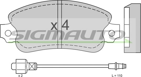 SIGMAUTO SPA127 - Əyləc altlığı dəsti, əyləc diski furqanavto.az