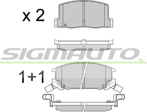 SIGMAUTO SPA325 - Əyləc altlığı dəsti, əyləc diski furqanavto.az