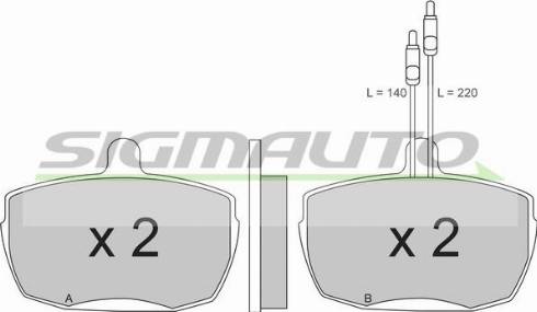 SIGMAUTO SPA204 - Əyləc altlığı dəsti, əyləc diski furqanavto.az