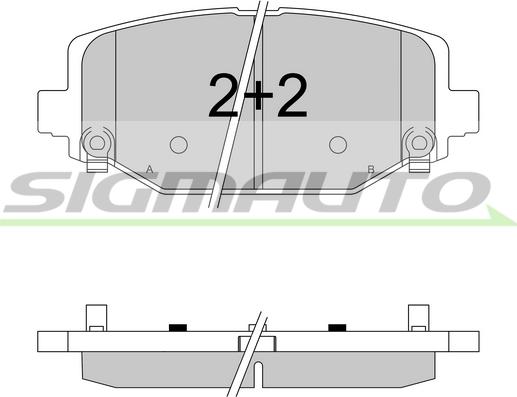 SIGMAUTO SPB544 - Əyləc altlığı dəsti, əyləc diski furqanavto.az