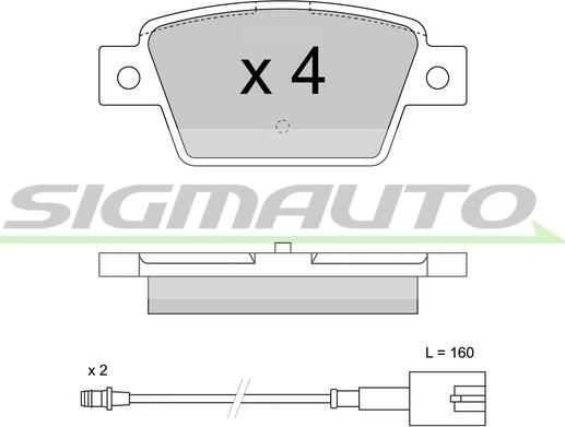 SIGMAUTO SPB511 - Əyləc altlığı dəsti, əyləc diski furqanavto.az