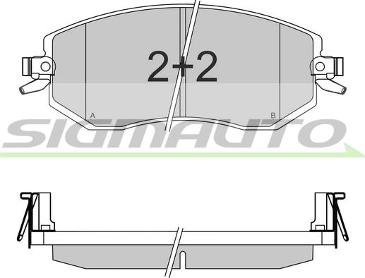 SIGMAUTO SPB570 - Əyləc altlığı dəsti, əyləc diski furqanavto.az