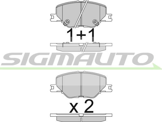 SIGMAUTO SPB835 - Əyləc altlığı dəsti, əyləc diski furqanavto.az