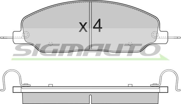 SIGMAUTO SPB312 - Əyləc altlığı dəsti, əyləc diski furqanavto.az