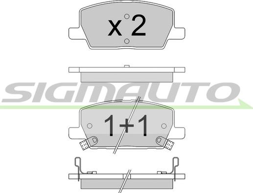 SIGMAUTO SPB772 - Əyləc altlığı dəsti, əyləc diski furqanavto.az