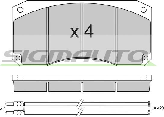 SIGMAUTO SPT256 - Əyləc altlığı dəsti, əyləc diski furqanavto.az