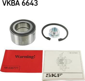 SKF VKBA 6643 - Təkər qovşağı, podşipnik dəsti furqanavto.az