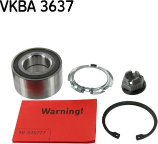 SKF VKBA 3637 - Təkər qovşağı, podşipnik dəsti furqanavto.az