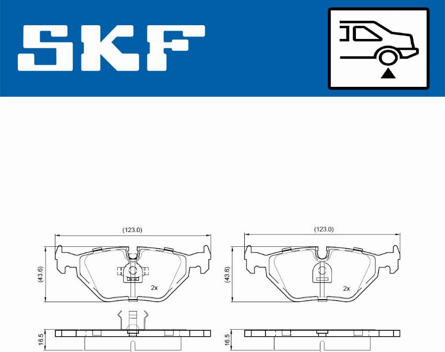 SKF VKBP 90963 - Əyləc altlığı dəsti, əyləc diski furqanavto.az