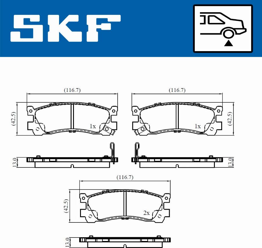 SKF VKBP 90903 A - Əyləc altlığı dəsti, əyləc diski furqanavto.az