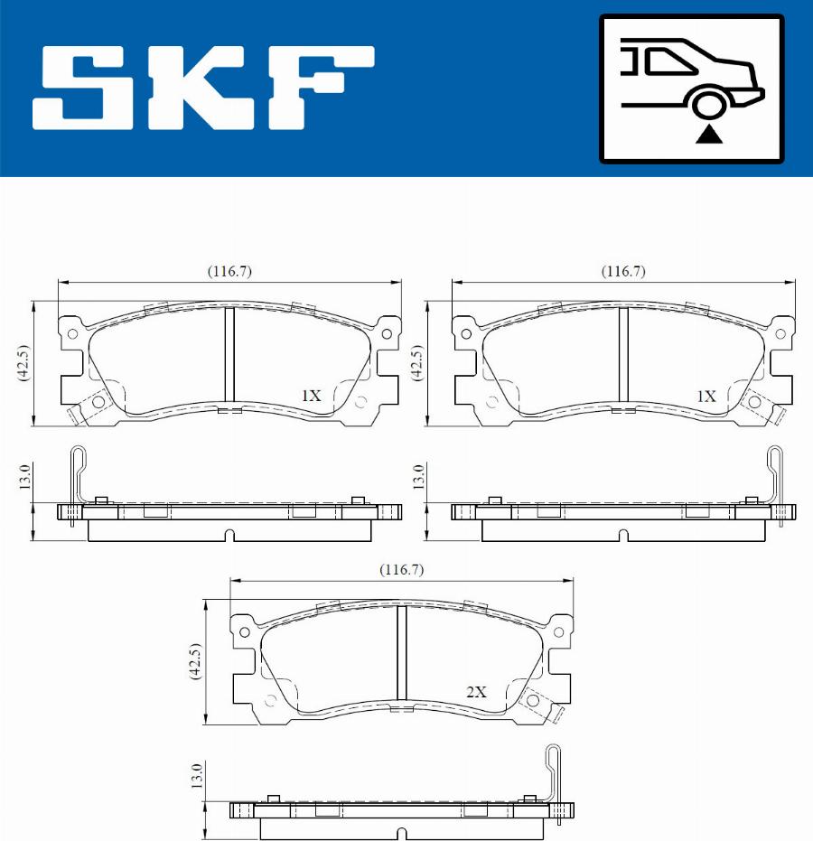 SKF VKBP 90902 A - Əyləc altlığı dəsti, əyləc diski furqanavto.az