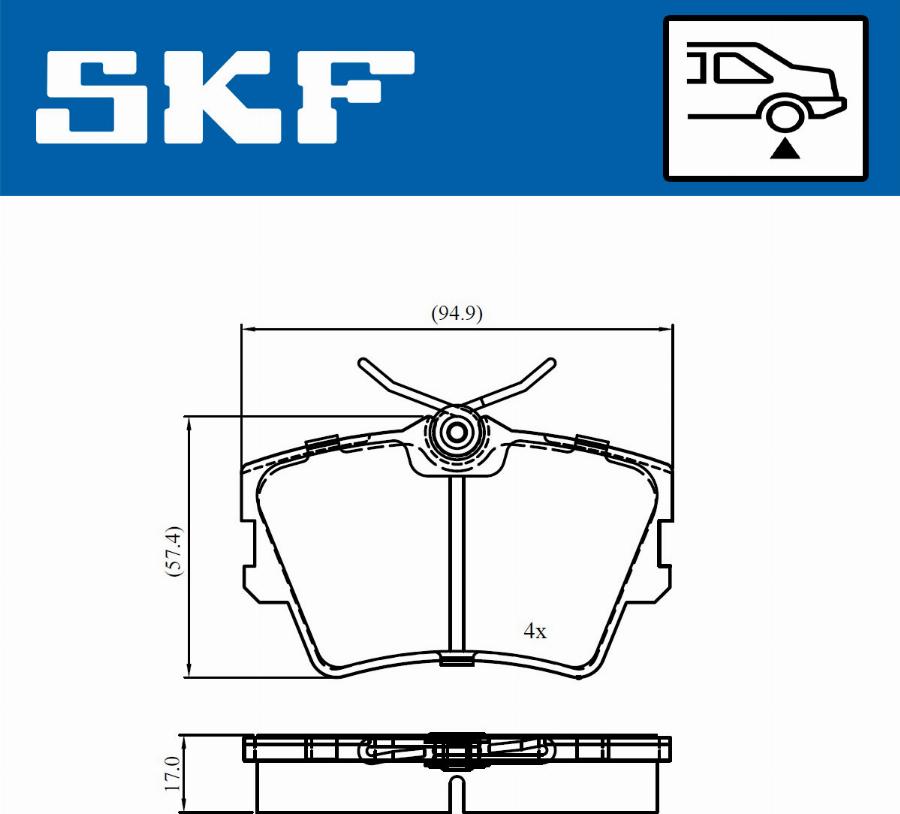 SKF VKBP 90983 - Əyləc altlığı dəsti, əyləc diski furqanavto.az