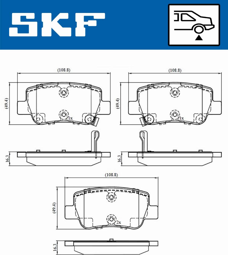 SKF VKBP 90458 A - Əyləc altlığı dəsti, əyləc diski furqanavto.az