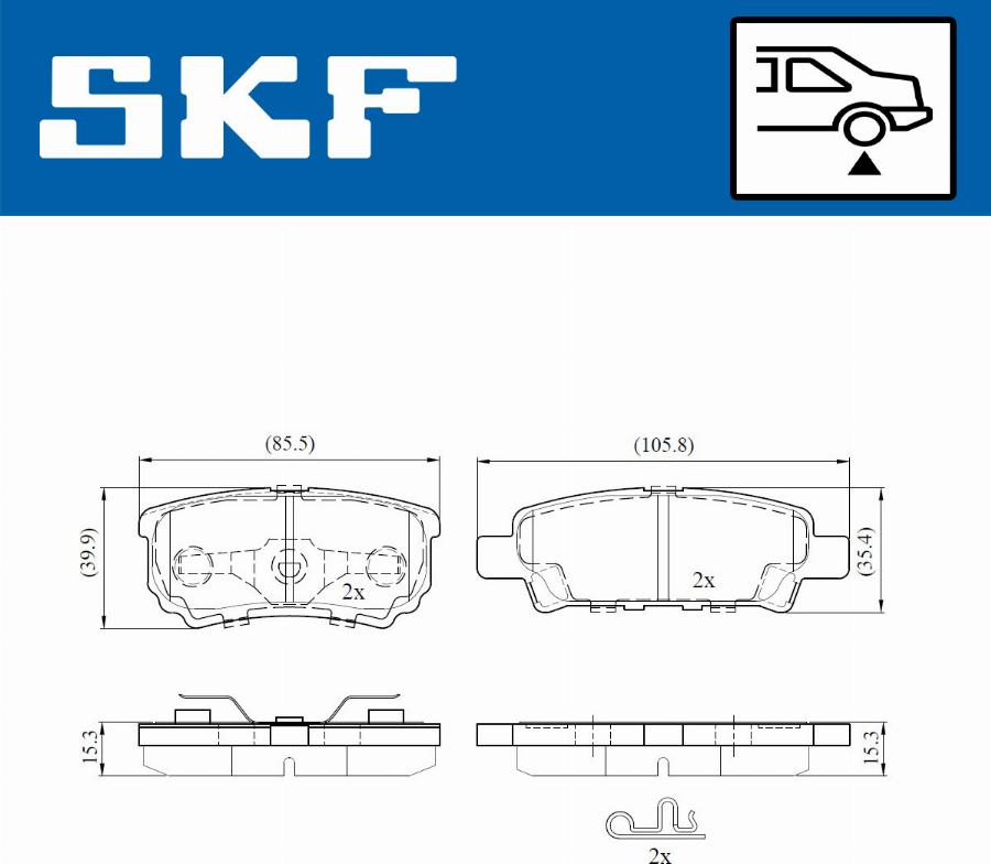 SKF VKBP 90416 A - Əyləc altlığı dəsti, əyləc diski furqanavto.az