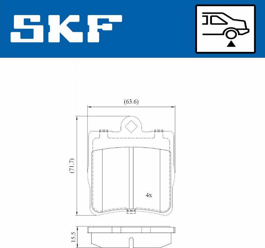 SKF VKBP 90434 - Əyləc altlığı dəsti, əyləc diski www.furqanavto.az