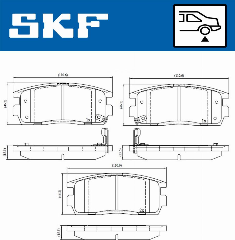 SKF VKBP 90556 A - Əyləc altlığı dəsti, əyləc diski furqanavto.az