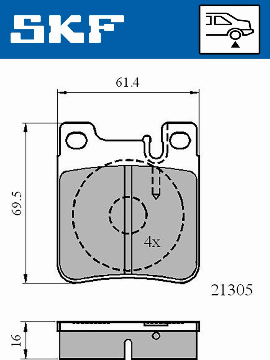 SKF VKBP 90502 - Əyləc altlığı dəsti, əyləc diski furqanavto.az