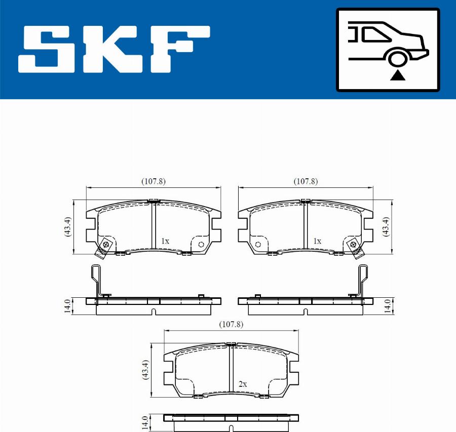 SKF VKBP 90571 A - Əyləc altlığı dəsti, əyləc diski furqanavto.az