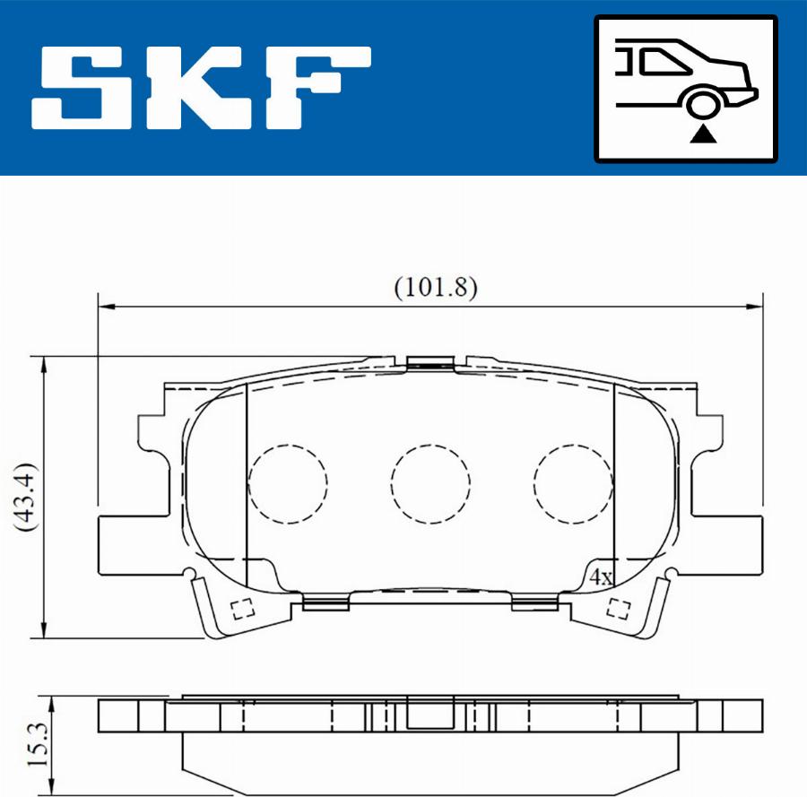 SKF VKBP 90615 - Əyləc altlığı dəsti, əyləc diski furqanavto.az
