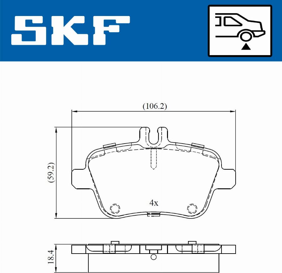 SKF VKBP 90056 - Əyləc altlığı dəsti, əyləc diski furqanavto.az