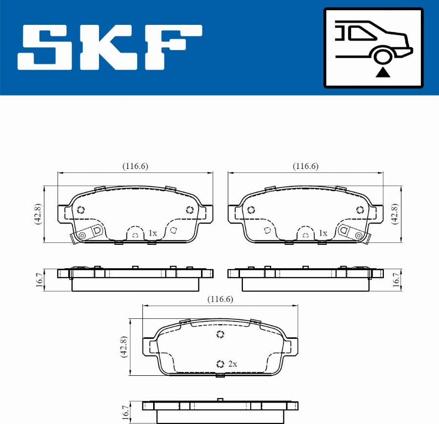 SKF VKBP 90033 A - Əyləc altlığı dəsti, əyləc diski furqanavto.az