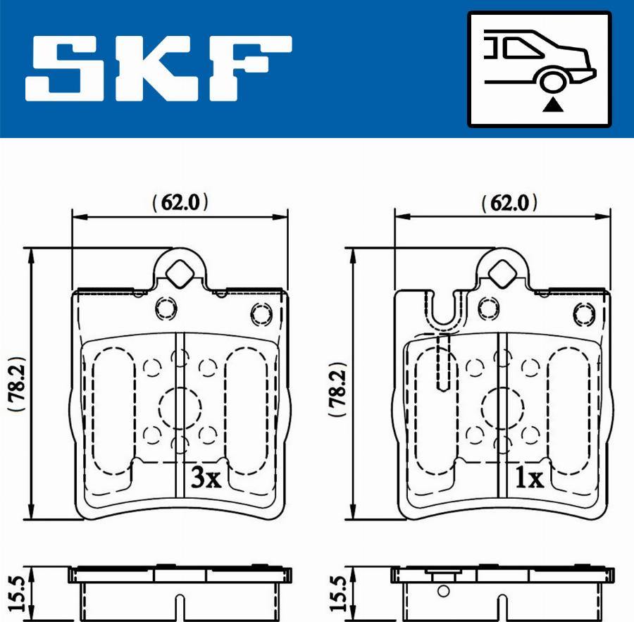 SKF VKBP 90199 - Əyləc altlığı dəsti, əyləc diski furqanavto.az