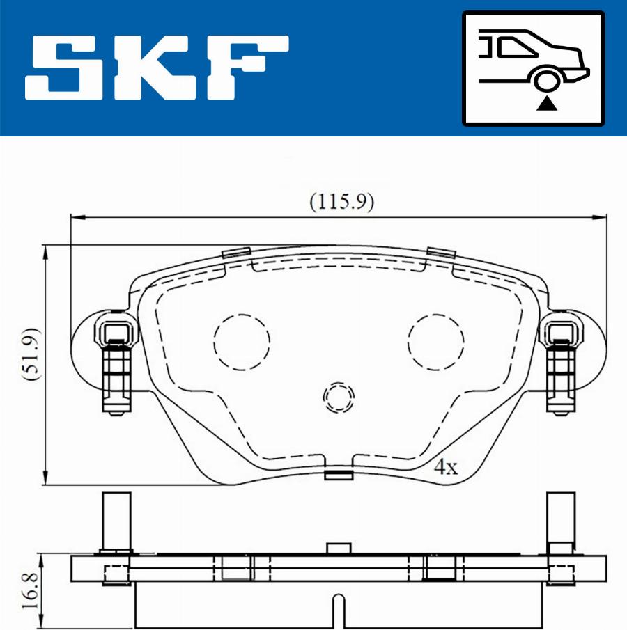 SKF VKBP 90170 - Əyləc altlığı dəsti, əyləc diski furqanavto.az