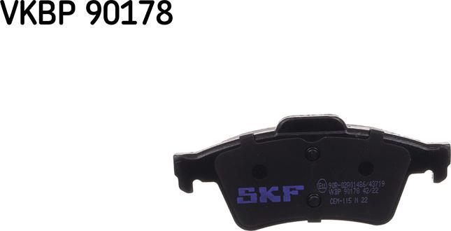 SKF VKBP 90178 - Əyləc altlığı dəsti, əyləc diski furqanavto.az