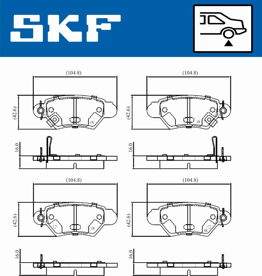 SKF VKBP 90894 A - Əyləc altlığı dəsti, əyləc diski furqanavto.az