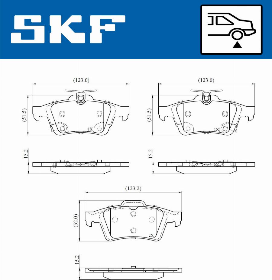 SKF VKBP 90851 A - Əyləc altlığı dəsti, əyləc diski furqanavto.az