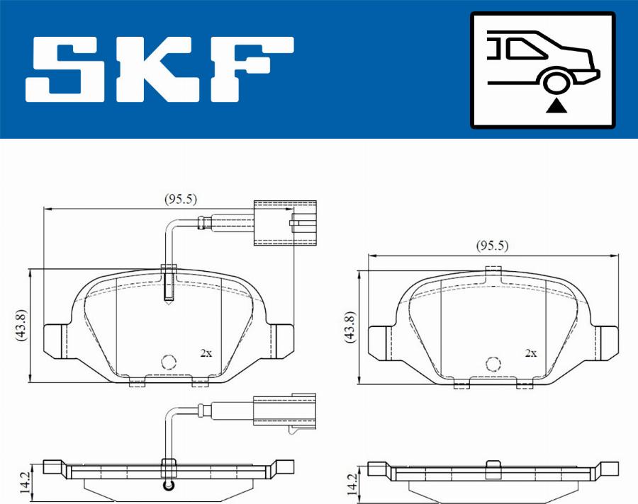 SKF VKBP 90391 E - Əyləc altlığı dəsti, əyləc diski furqanavto.az