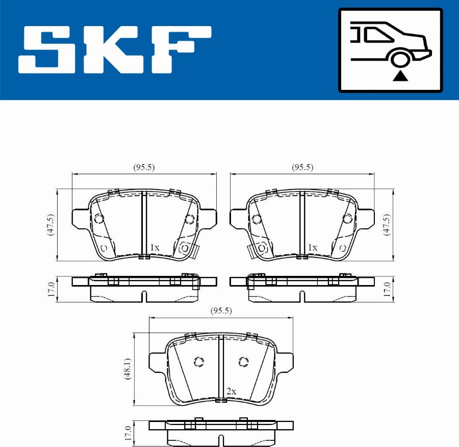 SKF VKBP 90355 A - Əyləc altlığı dəsti, əyləc diski furqanavto.az