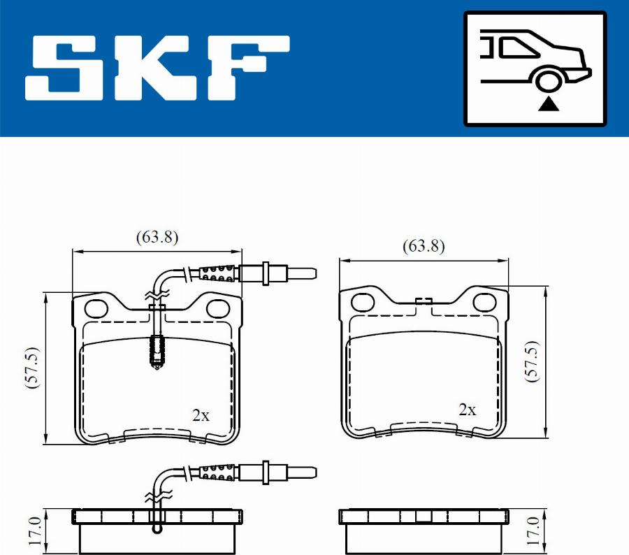 SKF VKBP 91059 E - Əyləc altlığı dəsti, əyləc diski furqanavto.az