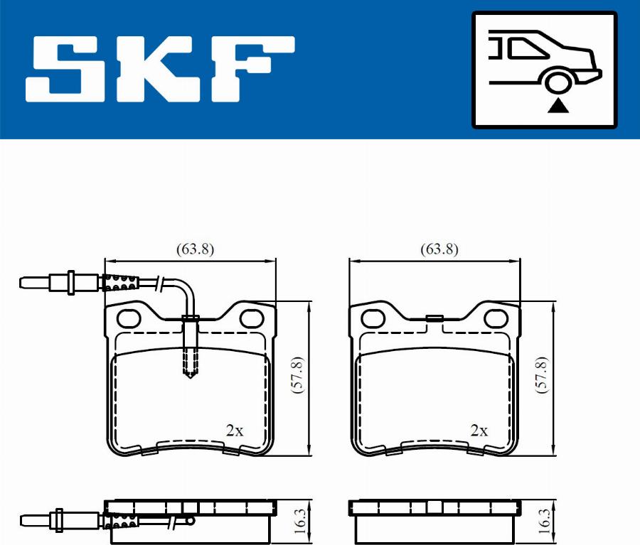 SKF VKBP 91032 E - Əyləc altlığı dəsti, əyləc diski furqanavto.az