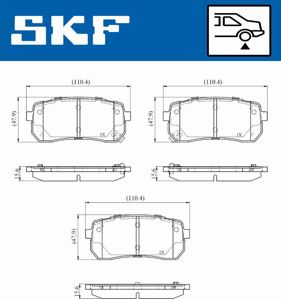 SKF VKBP 91103 A - Əyləc altlığı dəsti, əyləc diski furqanavto.az