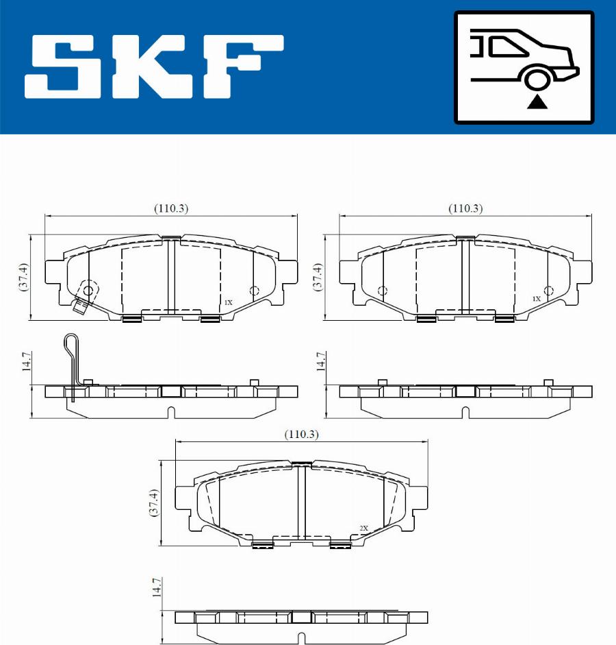 SKF VKBP 91113 A - Əyləc altlığı dəsti, əyləc diski furqanavto.az