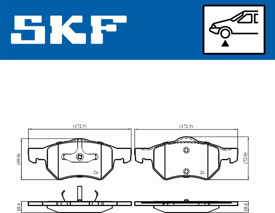 SKF VKBP 80915 - Əyləc altlığı dəsti, əyləc diski furqanavto.az