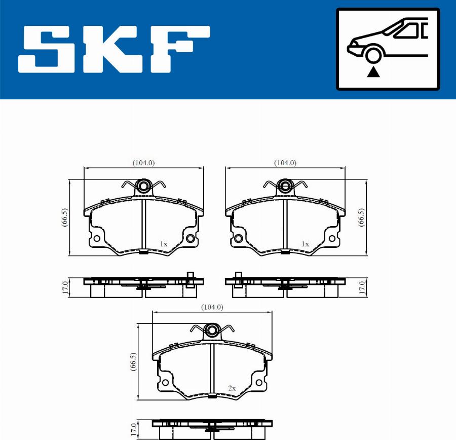 SKF VKBP 80911 A - Əyləc altlığı dəsti, əyləc diski furqanavto.az