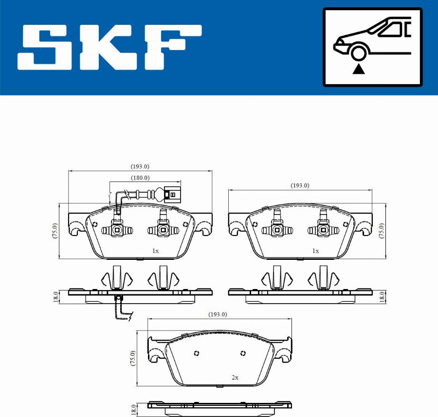 SKF VKBP 80445 E - Əyləc altlığı dəsti, əyləc diski furqanavto.az