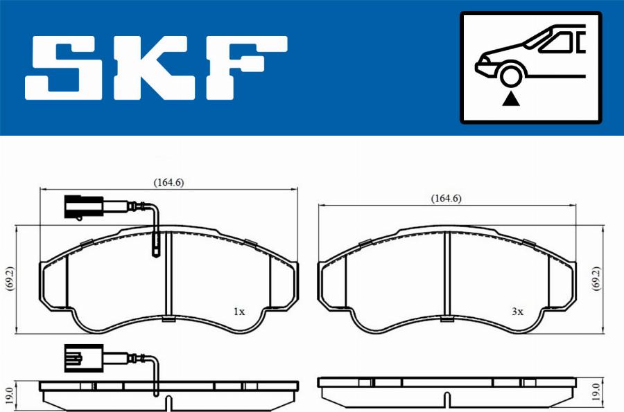 SKF VKBP 80441 E - Əyləc altlığı dəsti, əyləc diski furqanavto.az